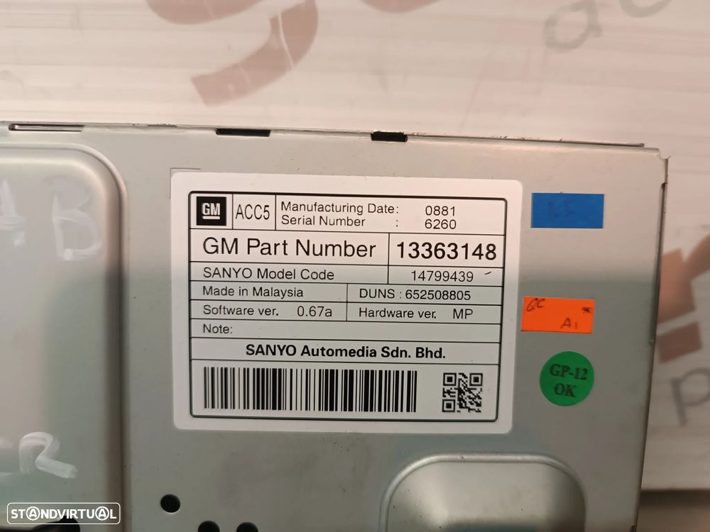 DISPLAY MULTIFUNÇÕES / NAVEGAÇÃO GPS OPELÇ INSIGNIA / MERIVA B 13363148 14799439 - 3