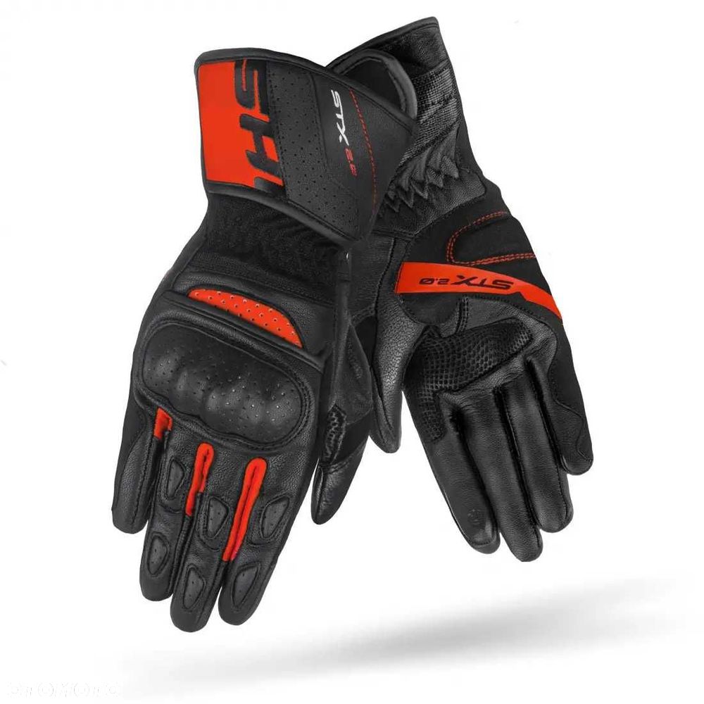 Skórzane rękawice motocyklowe męskie   MEN STX 2.0 RED/WHT/BLK