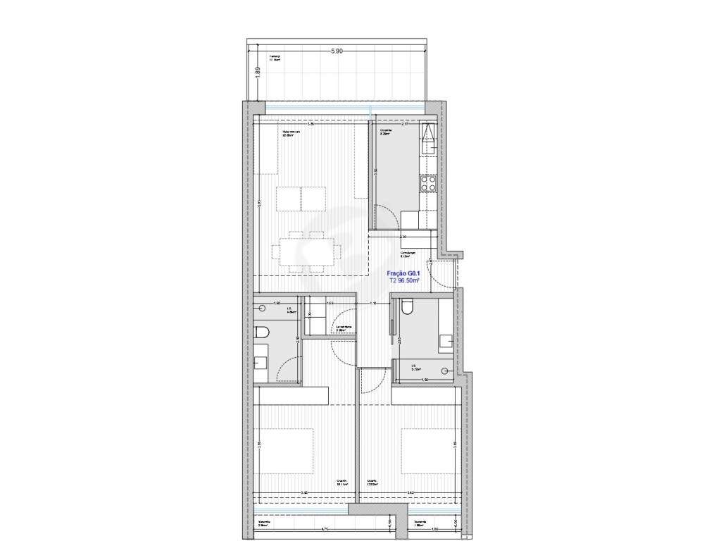 T2 com terraço no Centro de Vila do Conde - Grande imagem: 5/25