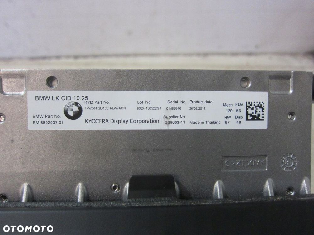 BMW X3 G01 EKRAN WYŚWIETLACZ MONITOR NAWIGACJI 10,25 6841920 65508802007 - 8