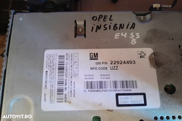 Radio cd 22924493 22924493 Opel Insignia A [2008 - 2014] Sedan 4-usi - 4