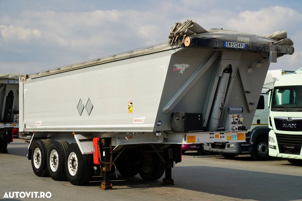 Benalu BASCULĂ BENALU / 29 m³ / ALUMINIU / AXĂ RIDICATĂ / GREUTATE: 5.000 KG / JANTE DIN ALIAJ / PRELATĂ ELECTRICĂ / IMPORTAT - 1