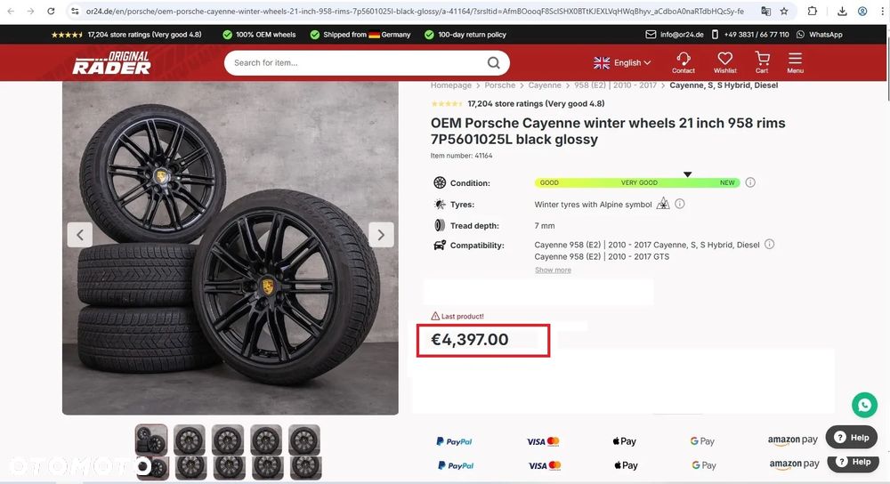 Zima PORSCHE CAYENNE 21 Koła Felgi Opony Zimowe 5x130 - 2