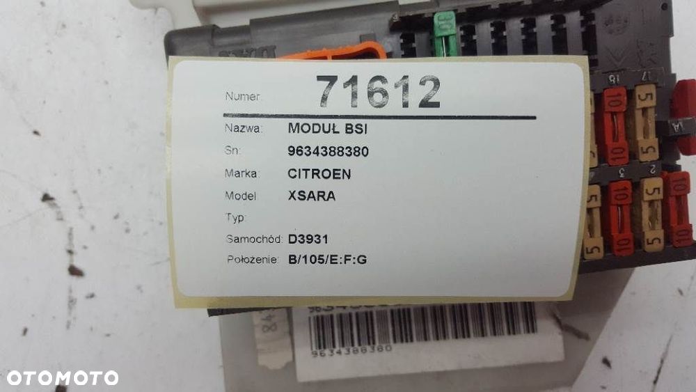 MODUŁ BSI CITROEN XSARA 1998 9634388380 1.4 B - 3