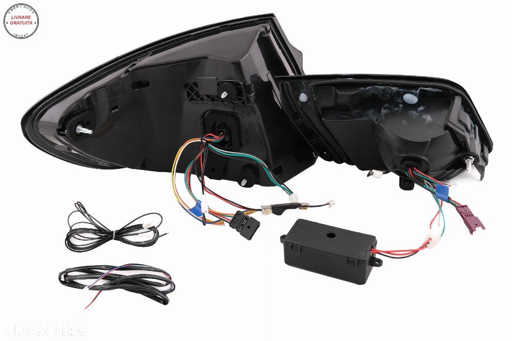 Stopuri LED BMW Seria 5 F10 (2011-2017) Rosu Negru cu Semnal Dinamic LCI G30 Desig- livrare gratuita - 6