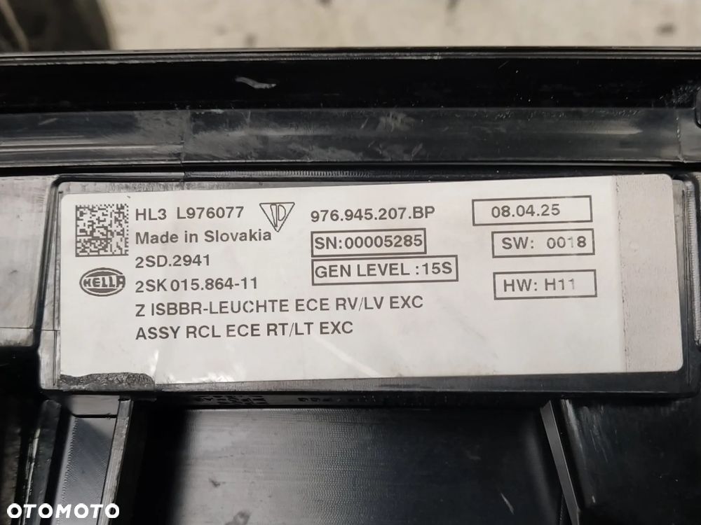 PORSCHE PANAMERA 976 BLENDA LAMPA TYŁ TYLNA EUROPA ECE RV/LV EXC CZARNA ORYGINAŁ - 13