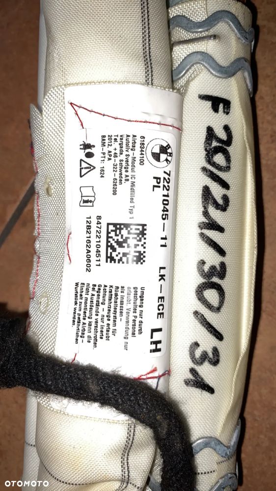 BMW F20 F21 F30 F31 KURTYNA POWIETRZNA LEWA 7221045 - 2