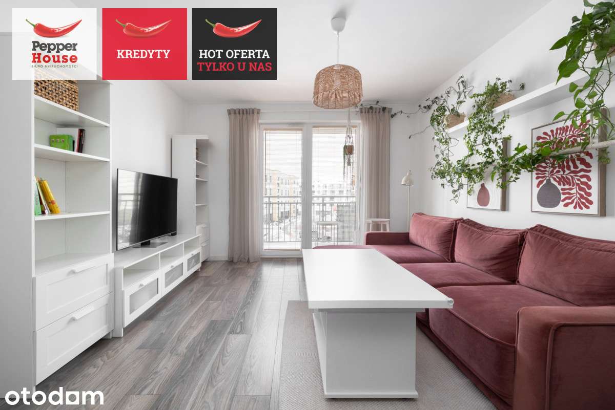 Jasne i funkcjonalne mieszkanie 46,6 m² z Balkonem
