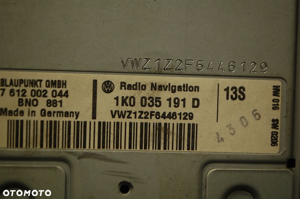 RADIO FABRYCZNE CD 1K0035191D VW PASSAT B6 GOLF V - 4