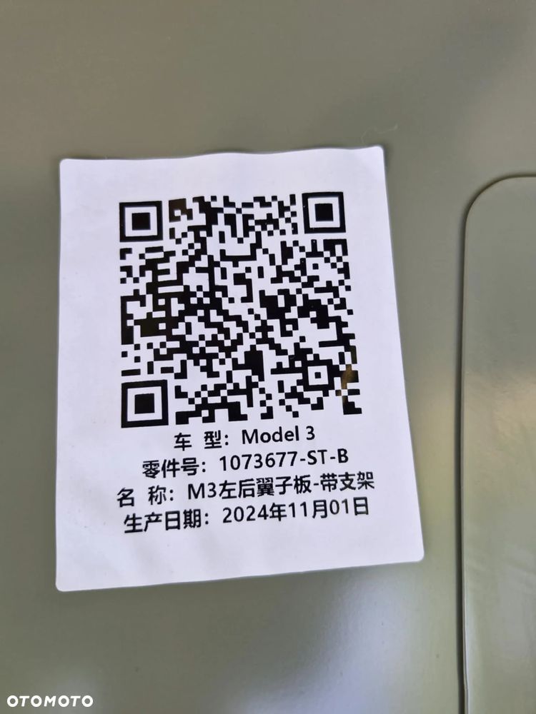 TESLA MODEL 3 BŁOTNIK LEWY TYŁ ORGINAŁ 1073677-ST-B - 10