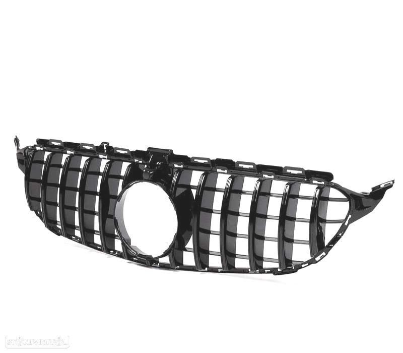 GRELHA FRONTAL MERCEDES W205 15-17 LOOK AMG GT CAMARA PRETO BRILHO - 2