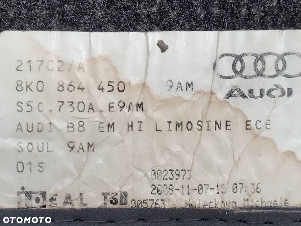 DYWANIKI KOMPLET AUDI A4 B8 2008 KOMBI - 8