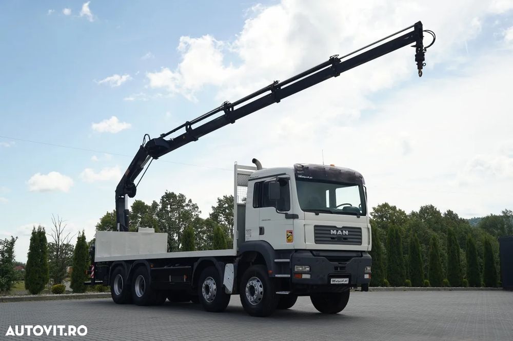 MAN TGA 35.360 /  PLATFORMA 8x4 + HDS HIAB 166 D-4 / MAX UDŹWIG: 4 600 KG / ROTATOR / PILOT - 8