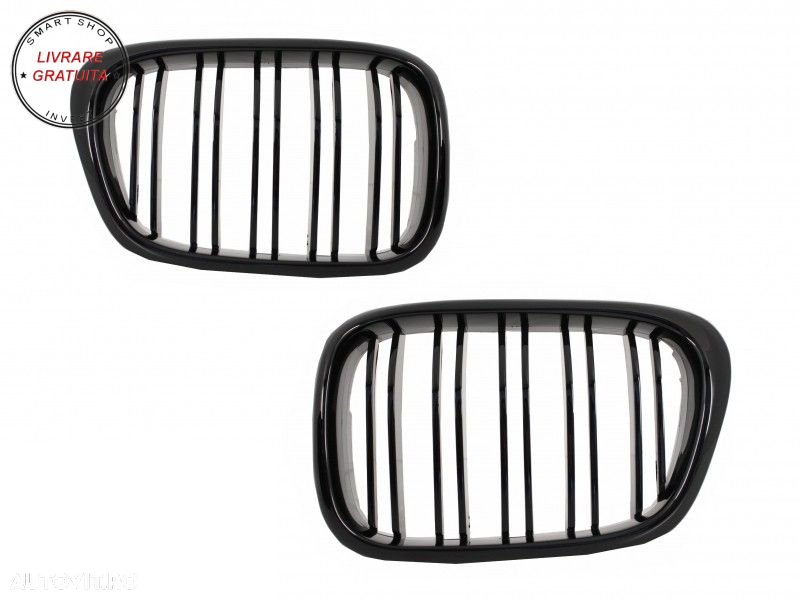 Bara Fata cu Grile Centrale Negru Lucios BMW Seria 5 E39 (1995-2003) M5 Design- livrare gratuita - 7