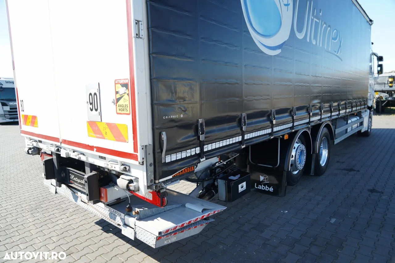 Renault T 440 / 6X2 / SOLO / CORTINĂ 9.5 M / I-PARK COOL / RIDICABIL / JANTE DIN ALIAJ / PUNȚĂ RIDICABILĂ - 13