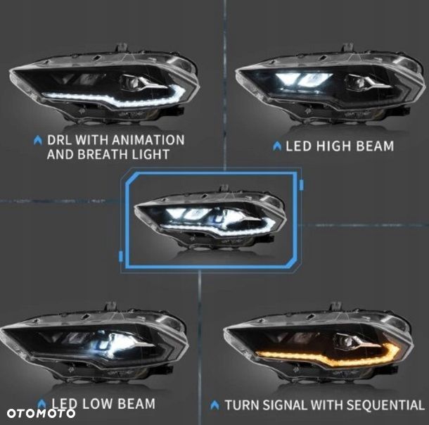 reflektor lampa kpl vland full led neon tuning ford mustang vi 6 lift 18-23 - 5