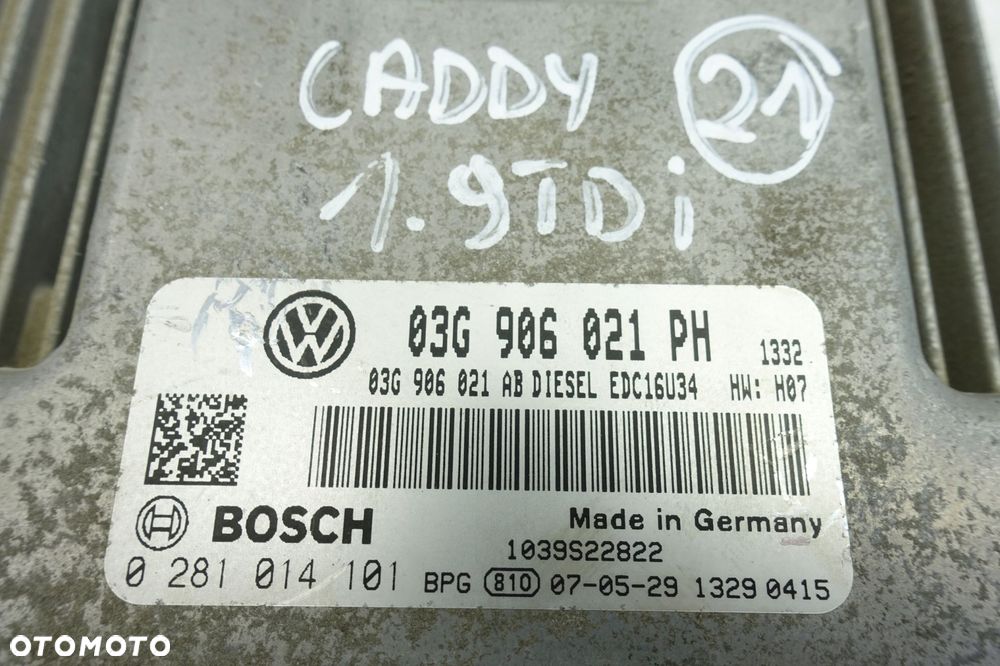VW Caddy 1.9 TDI KOMPUTER SILNIKA sterownik MODUŁ - 10