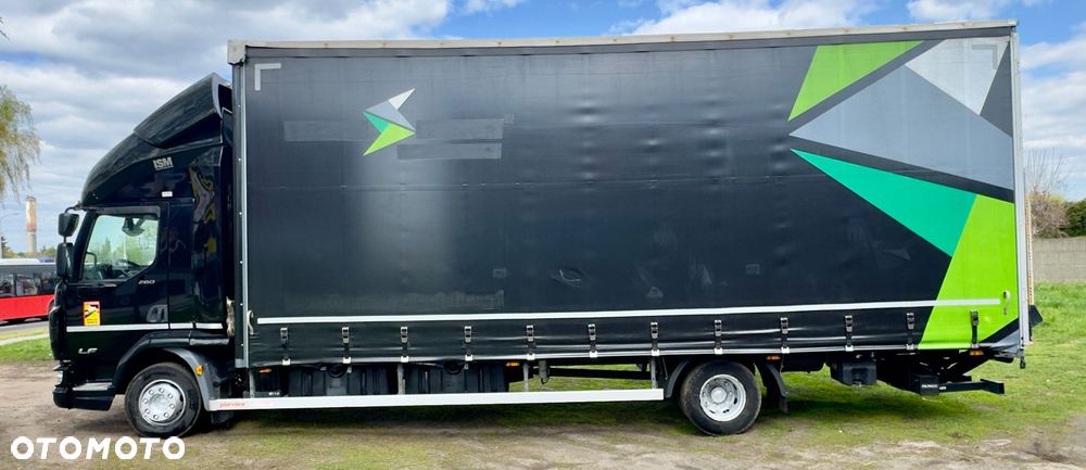 DAF LF 260 , WINDA ,18 EP, SALON PL ,Firanka obustronna + klamry, Bezwypadkowy  , Spanie z tyłu x2 , Dach otwierany , Drzwi - 9