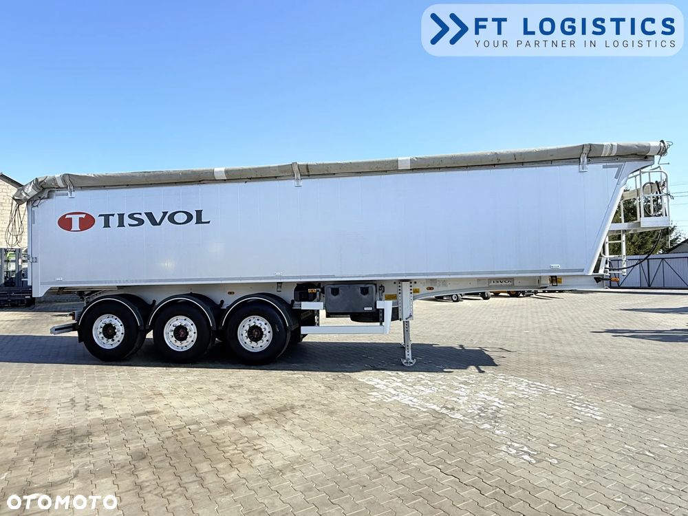 Tisvol TISVOL 2SNA | SAF | KLAPA + SZYBER DO ZSYPU | 43m3 | CAŁA ALUMINIOWA | MASA WŁASNA 5240 KG | PODNOSZONA PIERWSZA OŚ | ALUFELGI - 14