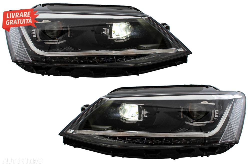 Faruri LED DRL VW Jetta Mk6 VI (2011-2017) Semnal Dinamic Secvential Xenon Matrix - livrare gratuita - 5