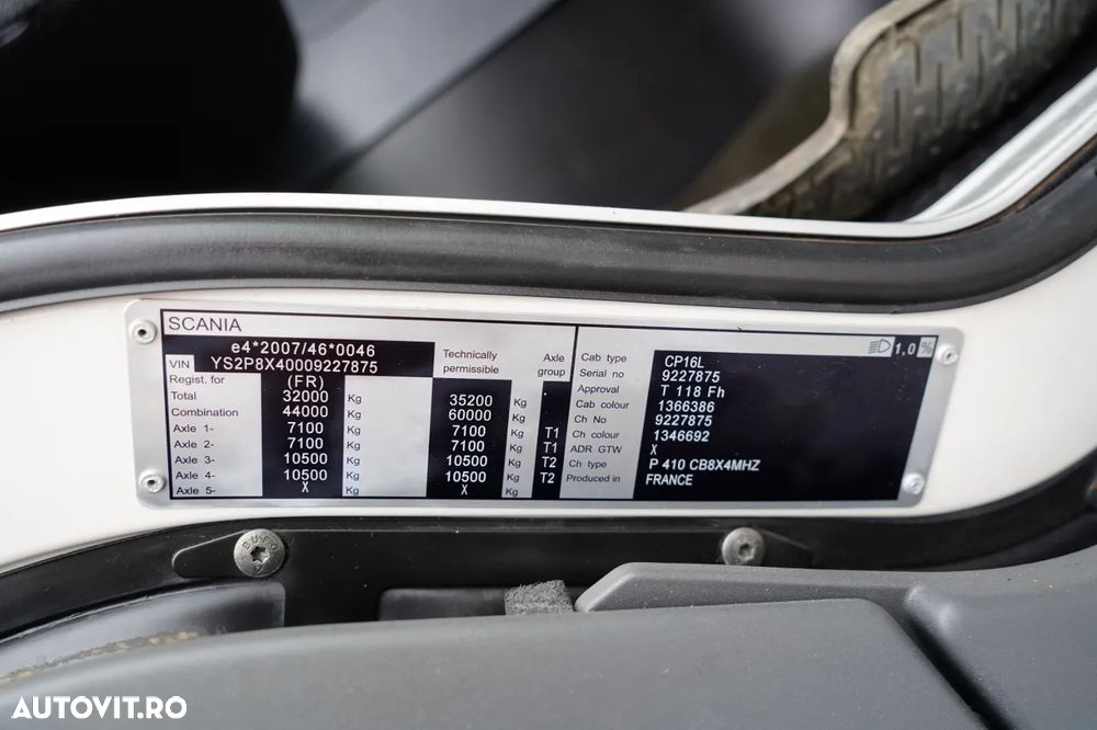 Scania P 410 / 8x4 / BASCULATOR 2 LATERAL / HIDRODOXIE LATERALĂ / BORDMATIC / OPTICRUISE / ANVELOPE 100% / EURO 6 - 38