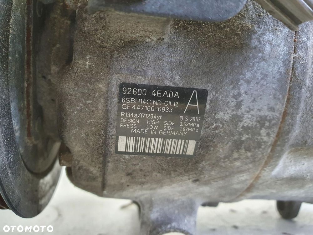 SPRĘŻARKA KLIMATYZACJI Nissan Qashqai J11 1.5 DCI _ pompa 92600 4EA0A - 3