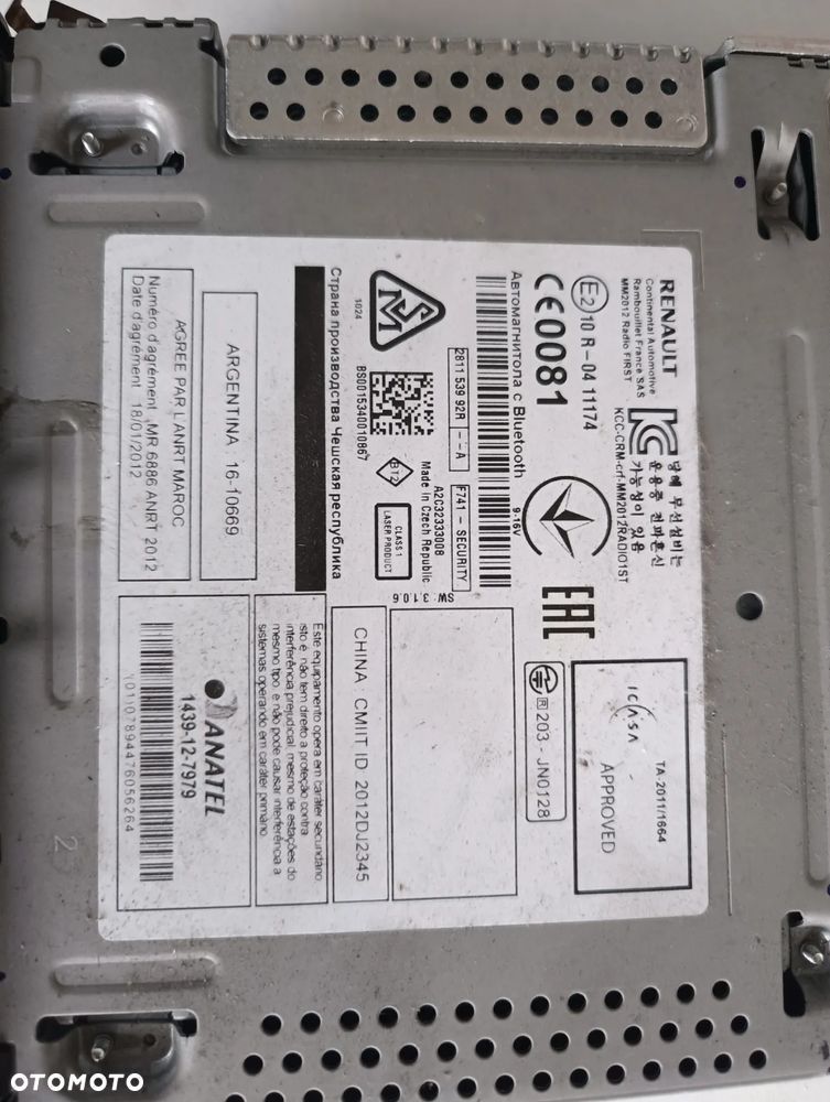 RENAULT SCENIC III MEGANE III RADIO CD USB 281153992R - 4