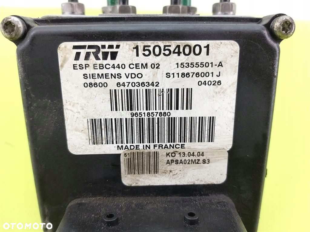 Pompa ABS Peugeot 407 TRW CITROEN 9651857880 15054001 - 3