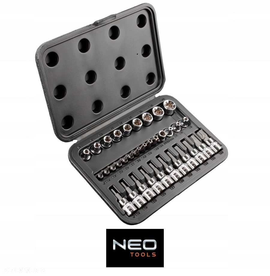 NEO TOOLS ZESTAW BITÓW I NASADEK TORX 3/8 34 ELEMENTÓW WALIZKA NEO 08-711 - 2