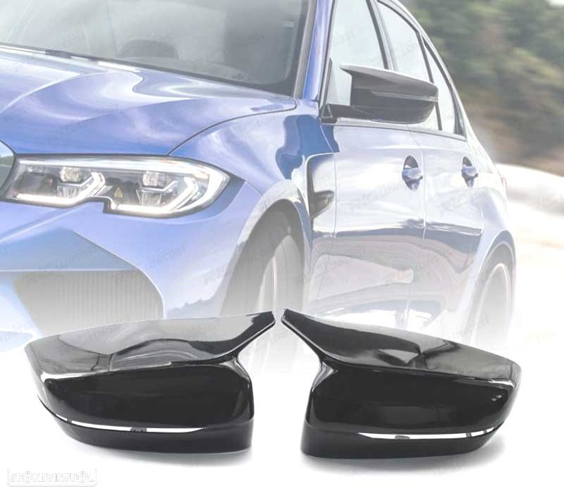 CAPAS DE ESPELHOS RETROVISORES BMW G30 G31 G11 G12 15- LOOK M PRETO BRILHANTE - 1