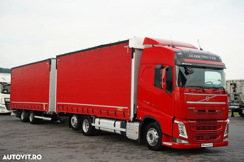 Volvo FH 460 / COMBINAȚIE TANDEM / 120 M3 / TRANSITION / I-SAVE / I-PARK COOL / DIRECȚIE CU RIDICARE AXLE / WIELTON / CORTINĂ ARMATĂ - 1