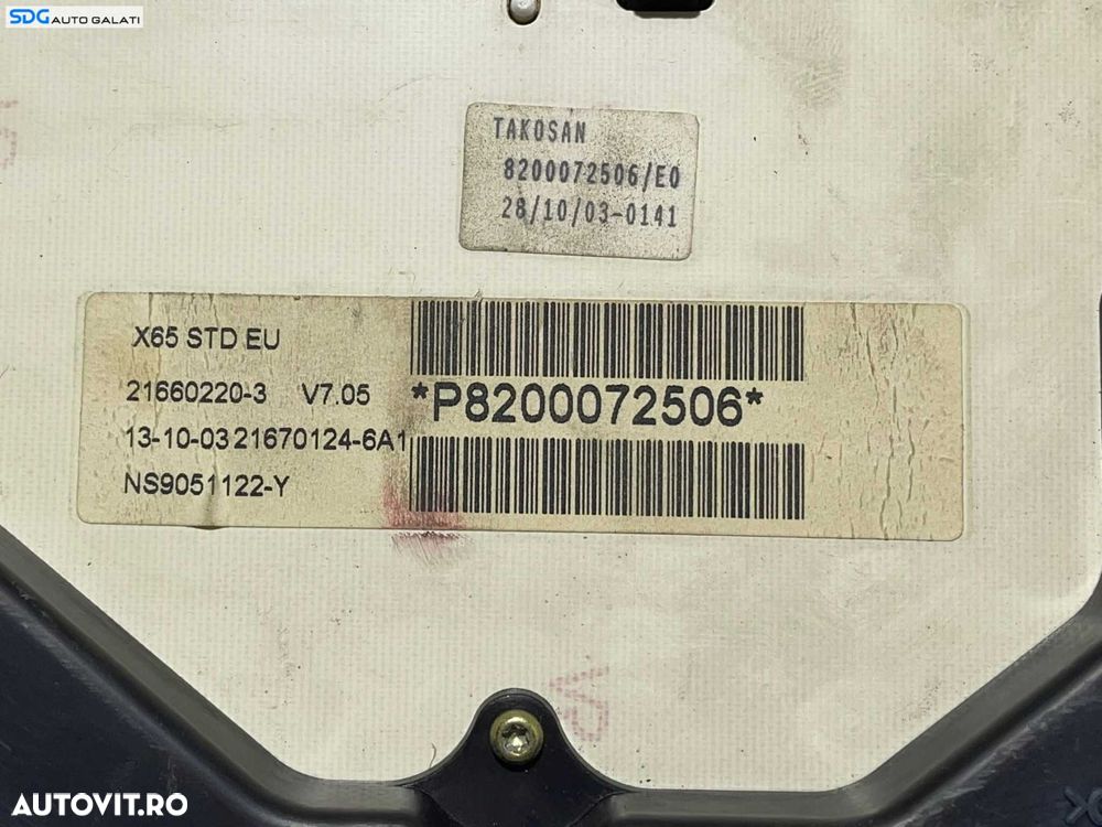 Ceas Ceasuri Cluster Instrumente Bord Renault Symbol Thalia 1998 - 2012 Cod 8200072506 [L2483] - 3