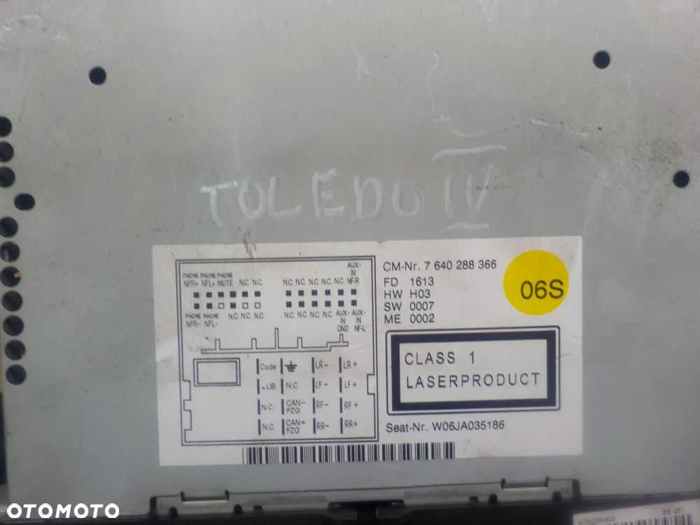 SEAT TOLEDO IV RADIO CD 6JA035186 - 2