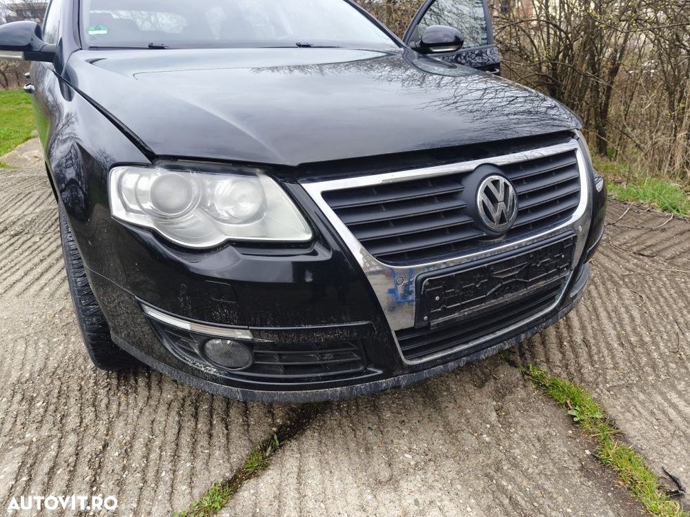 Față completă bot VW Passat B6 negru L041 bară faruri trager radiatoar - 1