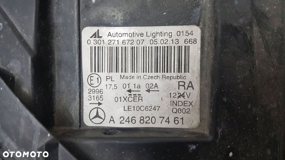mercedes b klasa w246 lampa reflektor przód przedni prawy eu - 8