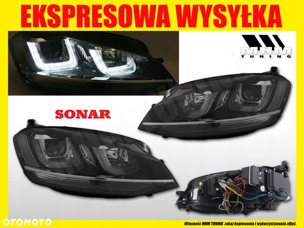 Reflektor Lampa kp Xenon-look h7 soczewka GTI Tuning VW Golf VII 7 5g 2012- - 5
