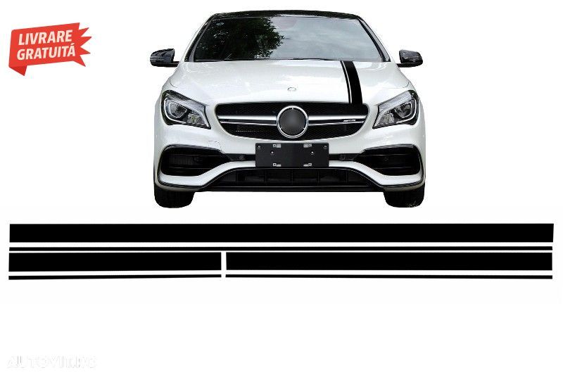 Set Stickere Negru Mat Mercedes CLA W117 C117 X117 (2013-2016) A-Class W176 (2012-- livrare gratuita - 1