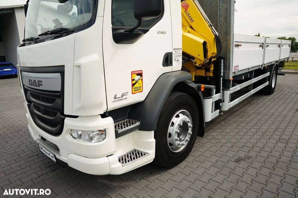 DAF LF 250 / 4X2 / LIVRARE - 7.3 + HDS HYVA HB 150X -E3 / RADIOCOMANDĂ / ROTATOARE / MAX. CAPACITATE DE RIDICARE: 5200 KG / EURO 6 - 16
