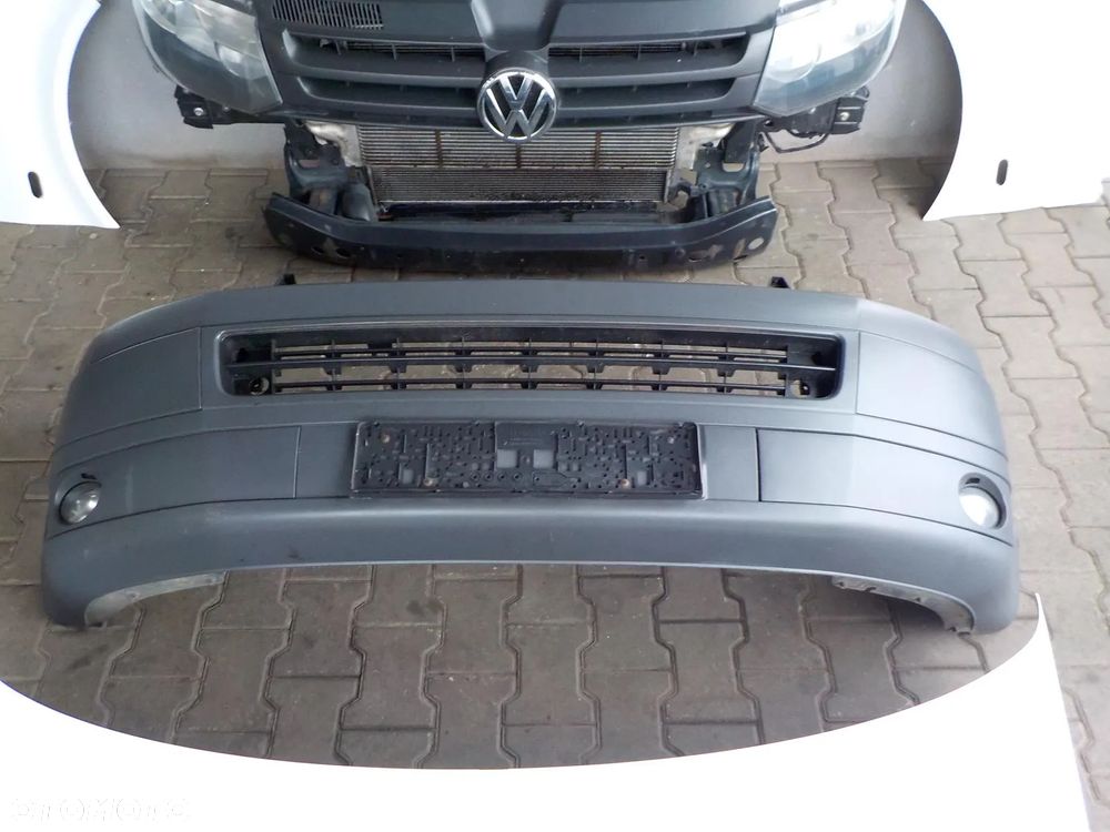 VW T5 LIFT KOMPLETNY PRZÓD MASKA ZDERZAK BŁOTNIKI BIAŁY - 3
