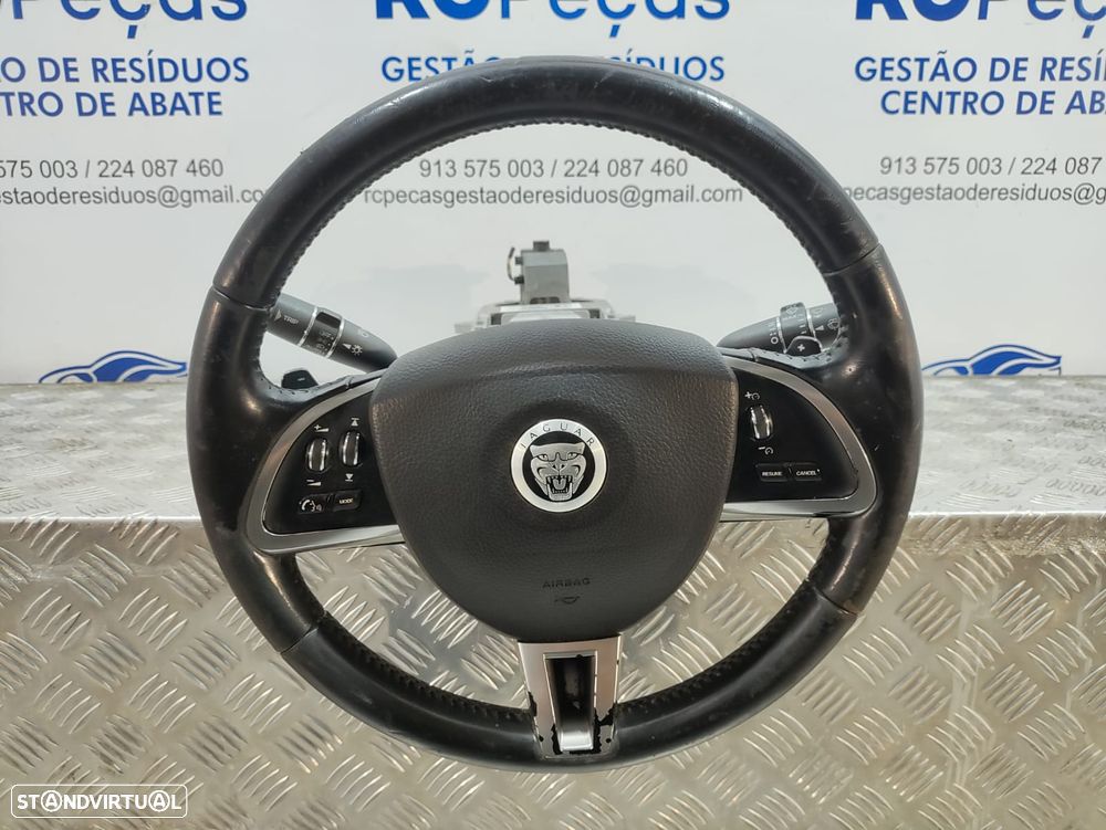 Volante Completo Pele Multifunções Patilhas De Velocidades Jaguar XF X250 - 5