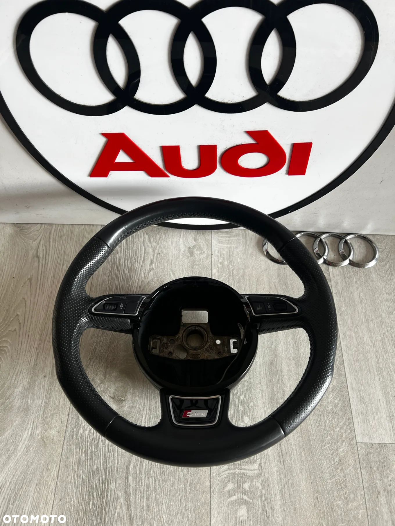 KIEROWNICA SKÓRA PIKOWANA MULTIFUNKCJA AUDI A4 B8 LIFT S-LINE 8K0419091 CA ŁADNA - 1