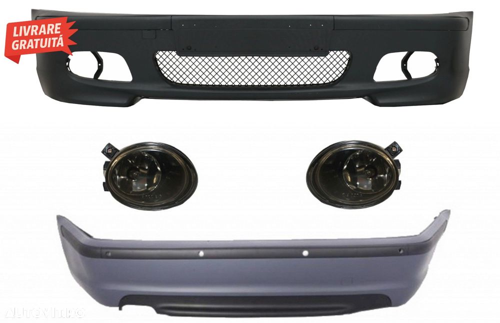 Body Kit Bara fata Bara spate cu PDC BMW Seria 3 E46 4D (1998-2004) si Proiectoare- livrare gratuita - 1