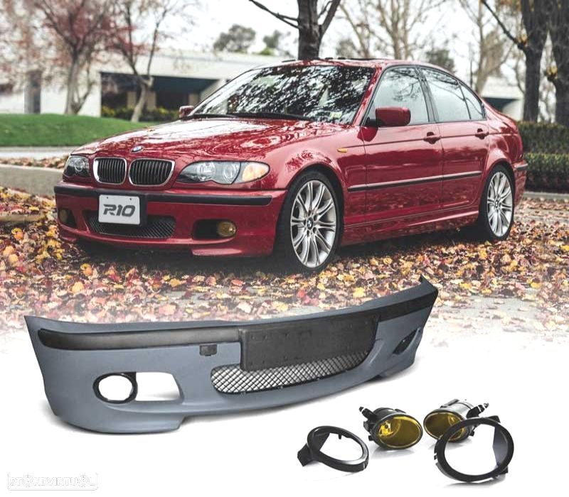 PARA-CHOQUES FRONTAL BMW E46 99-05 LOOK M + FAROIS DE NEVOEIRO AMARELOS - 1
