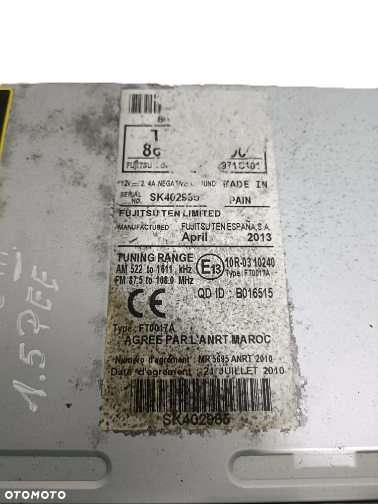 TOYOTA YARIS III 11-14 2011 r. radioodtwarzacz radioodbiornik radio * - 5