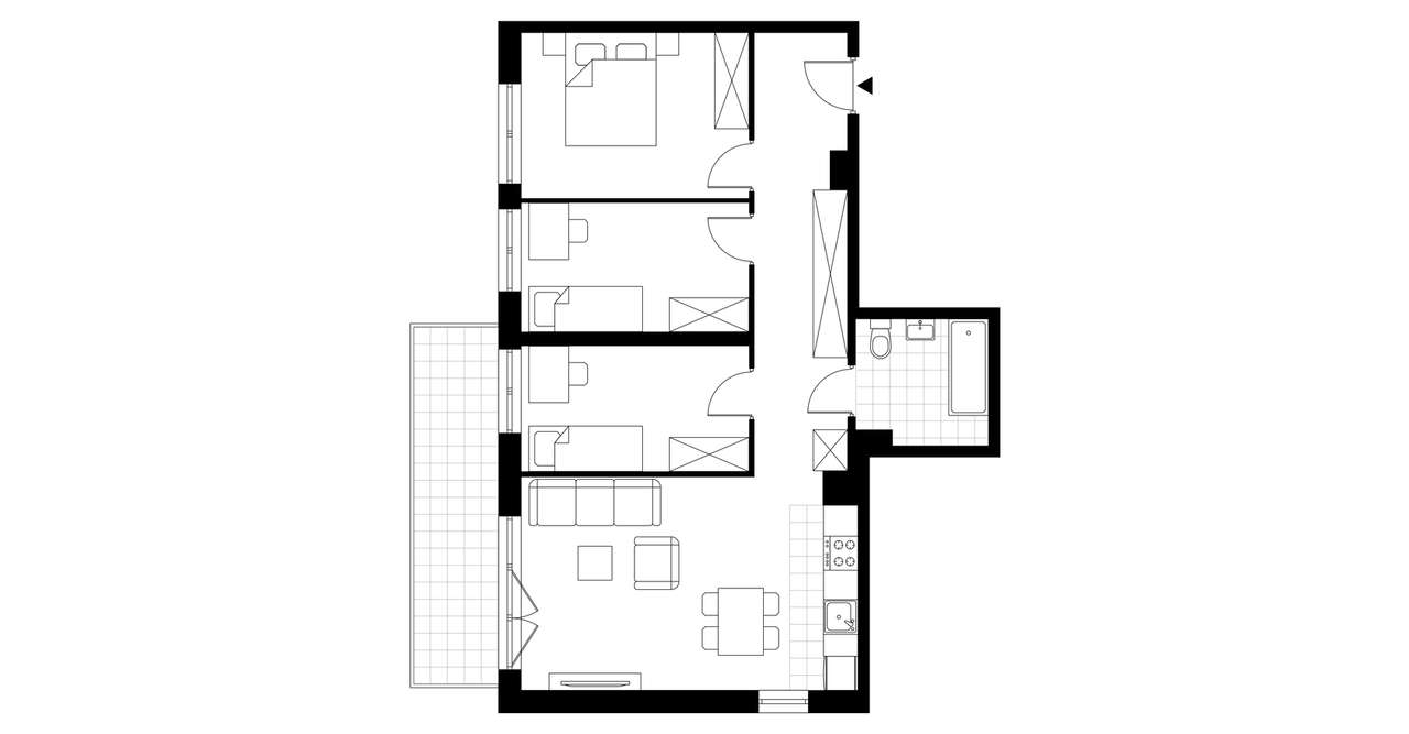 4-pokojowe mieszkanie 68m2 + balkon - Pełny obrazek: 4/16