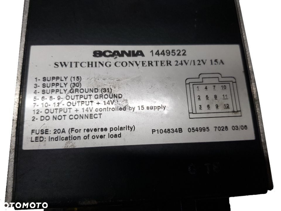 PRZETWÓRNICA NAPIĘCIA SCANIA 4 1449522 - 3