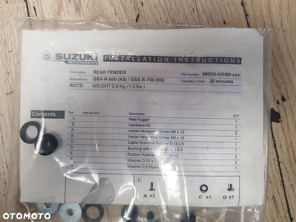 Błotnik tył nadkole Suzuki GSX-R 600 750 K6  990D0-02H80 - 16