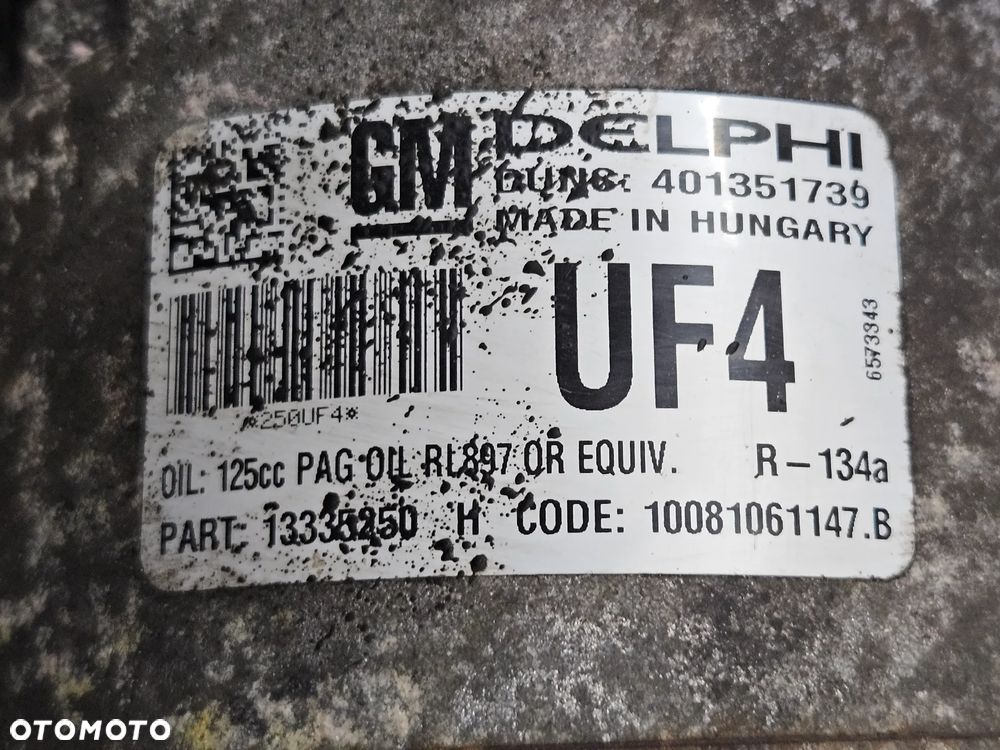 Opel Insignia Astra Zafira 1.6 1.8 16V kompresor sprężarka klimatyzacji UB4 13335254 UF4 13335250  UL3 13286085 - 5