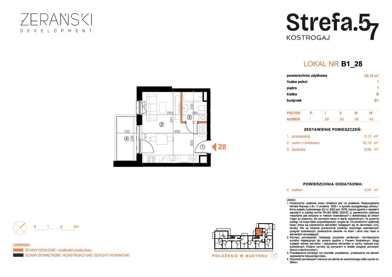 NOWA INWESTYCJA w PŁOCKU | STREFA 57 - Kostrogaj | KAWALERKA 25,12 m2