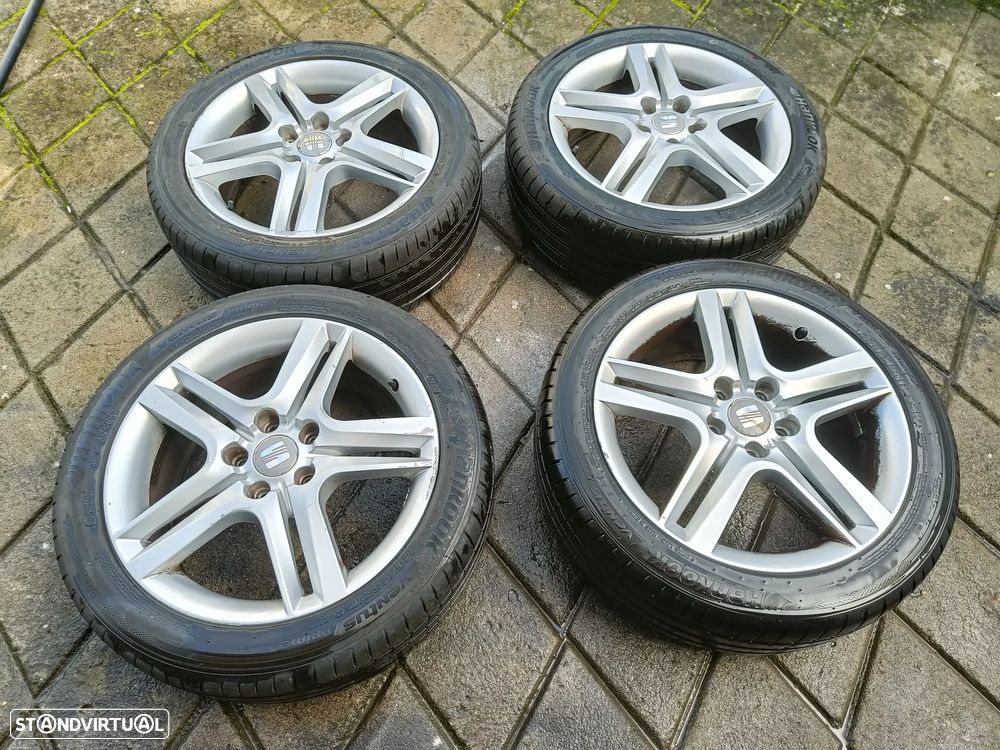 4 jantes 17 SEAT furação 5x112 com  pneus - 2